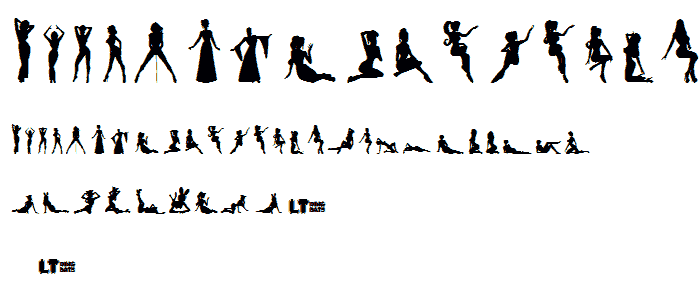 Silhouettes from Poser LT font